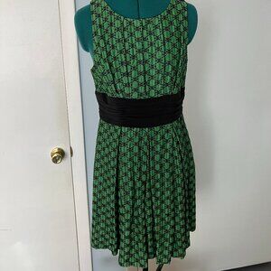 Frock! by Tracy Reese Green & Black Retro Vintage Dress Anthropologie Size 12